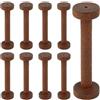 SUNNYCLUE 10 pz 28x96mm Rocchetti di Filo di Legno Grandi Rocchetti di Nastro Vuoti Marrone Cocco Lungo Nastro Intrecciato Uncinetto Tessile Bobina Organizzatore Corda Sfusa per Donne Filato Fai Da Te