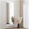 Gozos Specchio Moderno Industriale Nobel Rettangolare, Verticale o Orizzontale Appendiabiti da Parete Specchio con Base in Legno e Materiale di Montaggio Incluso - Bianco | 40 x 115 x 2,2 cm