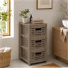 MA MAISON Cassettiera Multiuso 3 Cassetti con Ruote 37x29x52 cm (Tortora)