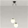HSLJ1 Lampadario a sospensione moderno a 2 luci LED con globo in vetro, lampadario lineare minimalista a tre colori dimmerabile per cucine, sale da pranzo e camere da letto (26 cm)