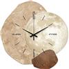 Ergocar Orologio Da Parete a Doppia Fascia Con Luna Irregolare Effetto Satinato 3D Vetro Ceramico Impermeabile Movimento Silenzioso Decorazione Per La Casa
