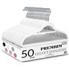 Panzy Home 50 grucce in velluto antiscivolo, con barra per legare e ganci girevoli a 360°, salvaspazio, spessore 0,6 cm, lunghezza 45 cm, per abiti e pantaloni (confezione da 50 pezzi, bianco)