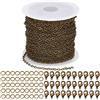 SUNNYCLUE 32.8Feet / 10m Catena in Bronzo Antico Bulk Catena A Cordolo in Ottone 2.6x2x0.3mm Link Catene per Cavi per La Creazione di Gioielli Catene 100Pcs Anelli di Salto Ferro 30Pcs Fermagli