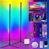 Euakee Lampada da Terra LED, WiFi RGBIC Lampade da Terra con Alexa/Google Home, Sincronizzazione Musicale, 16 Milioni di Colori, DIY Modalità, Piantana Lampada da Terra per Salotto, Sale Giochi (2 Pcs)