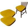 Generico Set Di 2 Cuscini per Sedie Con Lacci, Cuscini Da Seduta Comodi, Lavabili E Antiscivolo Imbottiture per Sedie Da Giardino Con Cerniera per Casa,Ufficio,Cucina E Sala,Giallo,40x38x33x3cm