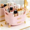 Wapasezyar Organizzatore cosmetico con 2 cassetti, organizzatore antiscivolo per la cura della pelle per la decorazione della stanza, tavolo da toeletta, camera da letto, bagno (rosa)
