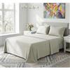 Cieffepi Home Collections FAVOLA Completo Lenzuola personalizzabile per letto singolo e matrimoniale (Beige, Matrimoniale)