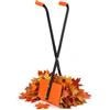 HOMASIS Pinza Raccogli Fogli, Rastrello Pinza per Foglie con Ampie Ganasce in Plastica, Manico Antiscivolo e Strutture in Metallo per Prato, Giardino e Cortile, 30 x 15 x 92 cm
