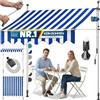 KESSER® Tenda da sole con manovella e catena luminosa a LED, tenda da sole senza fori, resistente ai raggi UV, regolabile in altezza e impermeabile, protezione solare per balcone, terrazza e giardino