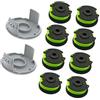 DEMULAX Bobina di Ricambio for decespugliatore, Bobine di Ricambio e | copertura autoalimentate da 0,079, per Ryobi, RAC142 36V, for RLT36B33 RY36LT33A-0, bobine di ricambio for