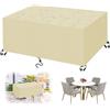 LRHRHR Copertura per Mobili da Giardino, Copertura Tavolo Esterno 420D Oxford Impermeabile Resistente ai Raggi UV Copertura Protettive-Beige|| 140x100x70cm/55x39x28in