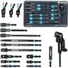 LIBRATON Set 17 Adattatore per Bussole a Percussione, Attacchi Quadrati | 1/4-3/8-1/2, Prolunga Punta, Giunto Snodato 360°, Portainserto Rapido, Attacco Angolare 105°, Avvitatore a Impulsi e Trapano