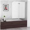 MIQU Parete per vasca da bagno 120 x 140 cm, 2 pezzi, pieghevole a 180°, vetro nano 6mm DAY12
