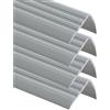 ProfiPVC Set di 4 Profili per gradini paraspigolo elastici PVC 50x40mm 200cm Grigio | Striscia antiscivolo per scale, protezione bordi, autoadesivo, facile da tagliare e installare