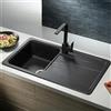 Generic Lavello cucina Dante Nero 1 vasca con gocciolatoio 86 x 50 cm Made in Italy