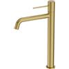 LAVITA Rubinetto per lavabo alto - Orion Oro spazzolato Rubinetto da bagno verticale per lavandino, miscelatore per lavabo, bagno con uscita alta