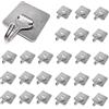 Dorunova Ganci Adesivi da Parete in Acciaio Inox 24 pezzi(Quadrato) | 5 Design Decorativi, Appendini Senza Forare per Cucina Bagno Ingresso e Camera, Resistenti all'Acqua