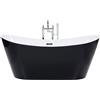 Beliani Vasca da Bagno Nera in Acrilico Sanitario 150 x 75 cm