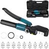 Faankiton 10T Pinza Crimpatrice Idraulica 4-70mm² 9 Paia di Matrici (Blu) | Pinze Idrauliche a Crimpare per Capicorda in Rame e Alluminio, Attrezzo di Crimpatura Idraulico a Tenuta Stagna