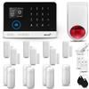 HUXGO® HXA003 Antifurto casa wireless WiFi + GSM con radio sirena | Kit allarme casa senza fili: 7x rilevatori di movimento, 7x sensori di allarme per finestre/porte |Per Casa, Appartamento