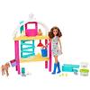 Mattel Barbie - Fattoria dei Cuccioli, bambola Barbie petite, castana, pollaio,