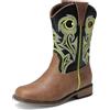 DREAM PAIRS Stivali da cowboy classici per bambini | Stile retrò a punta quadrata, intricato ricamo western, resistente gioco superiore, indipendente da infilare