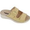 Hergos H5700 - Ciabatte donna in pelle ingrassata con doppia fascia e plantare estraibile - Seta Burro