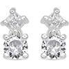 LUXENTER Orecchini Viaber finitura argento, Pequeño, Metallo, Zirconia cubica