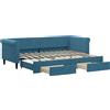 vidaXL Letto da giorno allungabile con cassetti blu 80x200 cm in velluto