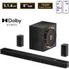 StarTech Soundbar per home cinema - Serie Skywave - 760 W - Dolby Atmos - Sistema 7.1.4 canali - Subwoofer wireless - 2 diffusori posteriori wireless - HDMI eARC