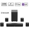 StarTech Soundbar e sistema home cinema - Aura ST4 - 7.1 canali - 330 W - Subwoofer da 10,16 cm - 4 altoparlanti surround - Bluetooth 5.3 - Spina europea