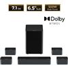 StarTech Soundbar Poseidon D80 - Dolby Atmos - Sistema home cinema a 7.1 canali - 500 W - Subwoofer wireless - 4 altoparlanti surround - Spina europea