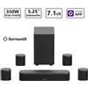 StarTech Soundbar Aura ST4 - Audio surround virtuale a 7.1 canali - Subwoofer da 13,3 cm - 4 altoparlanti surround - Controllo tramite app - HDMI ARC - Spina di alimentazione per l'Unione Europea