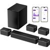 StarTech Soundbar - Poseidon D70 - Audio surround 7.1 con subwoofer e 2 altoparlanti posteriori - 410 W - Bluetooth 5.3 - HDMI/ottico - Spina europea