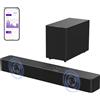 StarTech Soundbar per TV - Poseidon R3T - Sistema 2.1 canali - Potenza massima di 240 W - Bluetooth 6.0 - HDMI, ingresso ottico, USB - Telecomando - Sistema audio per home cinema