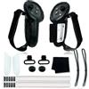 AZURAOKEY Kit di cover antiscivolo antiscivolo con cinturino da polso per nocche e batteria, custodia per controller della batteria, kit con tappo a bilanciere per Meta Quest 3 VR accessori (nero)