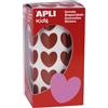APLI Kids 16731 - Rollo gomets corazones 20 x 18 mm, Rojo