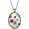 So Sweet Collana cabochonfiori astratti - Regalo di Natale per idea regalo moglie - San Valentino- regalo di compleanno - argento antico (ref.21a).