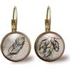 So Sweet Orecchini cabochon Dream catcher - piuma - Regalo di Natale per idea regalo moglie - San Valentino-