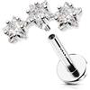 OUFER 16G Stella Piercing Helix Filettato Interno Orecchini Trago Argento 925 Conch Ring Trasparente CZ Gioielli Per Il Corpo 6 mm Flat Cartilage Labret Piercing