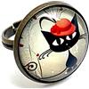 So Sweet Anello cabochonil gatto con il cappello - Regalo di Natale - idea regalo - regalo moglie - San Valentino- regalo di compleanno - bronzo (ref.29).