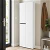 Dmora Scarpiera Malabo, Mobile portascarpe, Armadio da Ingresso Multiuso, Mobiletto per Calzature, Made in Italy, 80x34h200 cm, Bianco Lucido e Antracite