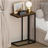 Furinno CAMNUS - Comodino a forma di C, con struttura in metallo, per soggiorno, camera da letto, noce Columbia, 25,0 cm (profondità) x 45,0 cm (larghezza) x 63,0 cm (altezza)
