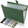 SKYDUE Cartella portadocumenti, Cartelle portadocumenti Espandibile, Portadocumenti A4 Con 8 Tasche, Organizer Documenti Faldoni Per Casa Scuola(Verde)