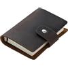 IOEUIWP Agenda ad anelli in pelle formato A8, mini quaderno con in argento da 15 mm, diario organizer retrò, blocco note per uomini, donne, scuola, ufficio e lavoro(Coffee-A8)