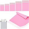 COSORO 10 sacchetti per la spedizione di vestiti, in plastica sintetica, colore rosa opaco, con chiusura adesiva, per tessuti