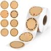 Staranry 500 Pezzi Etichette Adesive per Marmellate, 38mm | Etichette Autoadesive Rotonde in Carta Kraft, Sticker per Barattoli di Spezie e Bottiglie