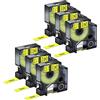 NineLeaf 6 Pack Sostituzione per Dymo D1 45018 S0720580 A45018 12mm x 7m 0.47'' 1/2 pollice Nastro Etichetta Nero su Giallo per LabelManager 160 210D 220P 120P LabelPoint 100 150 200 Etichettatrice