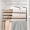Nature Smile Pants Hangers 3pack, Heavy Duty Multi Layers Space Saving Slack Hangers,Non Slip 5 Tier Open-Ended Pants Hanger Closet Storage Organizer for Garden Flags Trousers Jeans Scarf