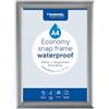 Europel Cornice a Scatto A4 per Esterni, Impermeabile IPX4, Profilo in Alluminio Anodizzato 25 mm, Colore Argento, Pellicola Antiriflesso UV, per Poster 21 x 29,7 cm